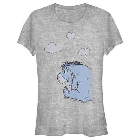 Junior's Winnie the Pooh Cloudy Eeyore Graphic Tee Athletic Heather Large