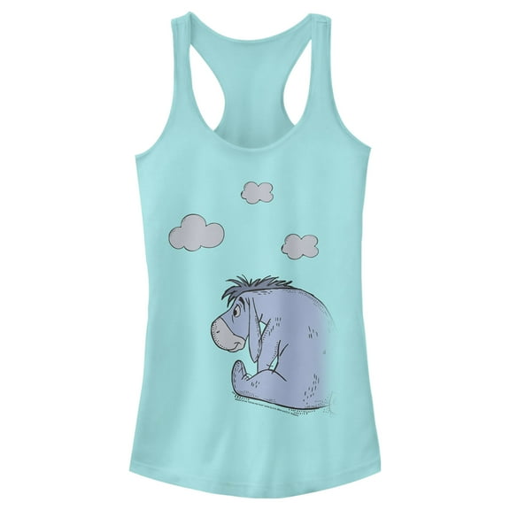 Junior's Winnie the Pooh Cloudy Eeyore  Racerback Tank Top Cancun X Small