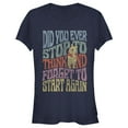 thumbnail image 1 of Junior's Winnie the Pooh Distressed Did You Ever Stop to Think Quote Graphic Tee Navy Blue Medium, 1 of 3