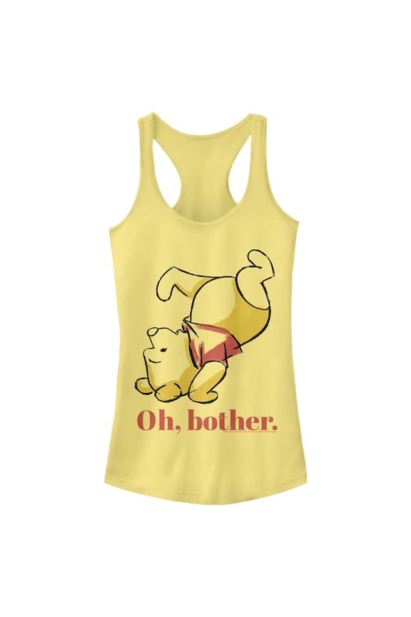 Junior's Winnie the Pooh Somersault Master Racerback Tank Top Banana Medium