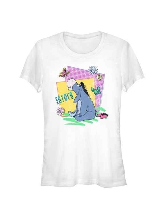 Junior's Winnie the Pooh Spring Eeyore Graphic Tee White Large