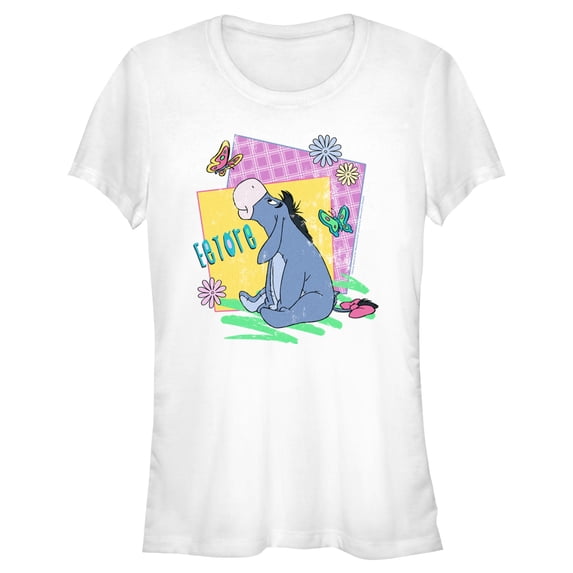 Junior's Winnie the Pooh Spring Eeyore Graphic Tee White X Large
