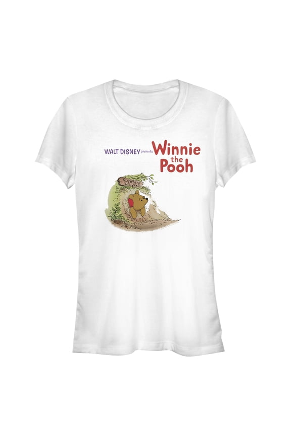 Junior's Winnie the Pooh Stuck in Rabbit's House Graphic Tee White Small