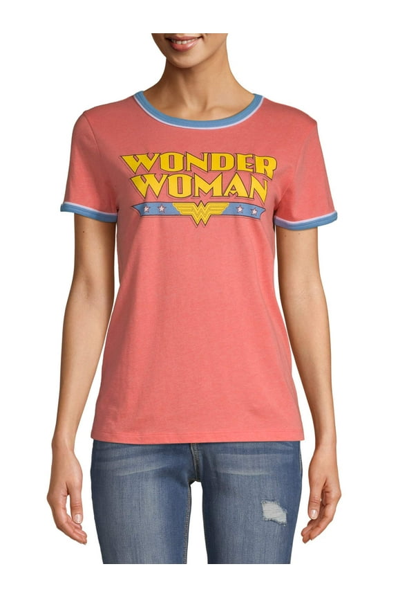 Junior's Wonder Woman Graphic T-shirt, Size S-XL