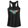 thumbnail image 1 of Junior's Wonder Woman Tie Dye Logo  Racerback Tank Top Black 2X Large, 1 of 4