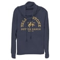thumbnail image 1 of Junior's Yellowstone Distressed Dutton Ranch Montana  Cowl Neck Sweatshirt, 1 of 4