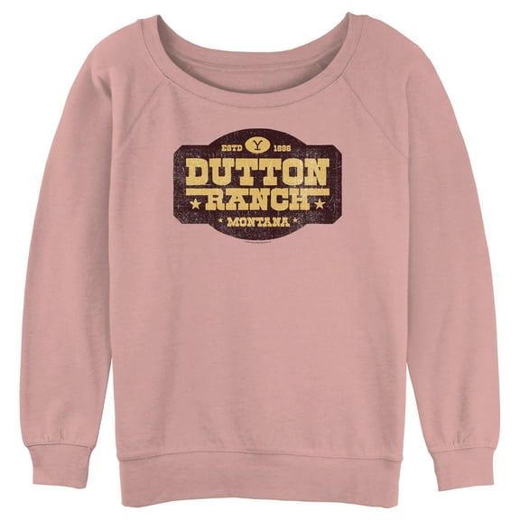 Junior's Yellowstone Distressed Dutton Ranch Montana Est 1886 Logo  Sweatshirt