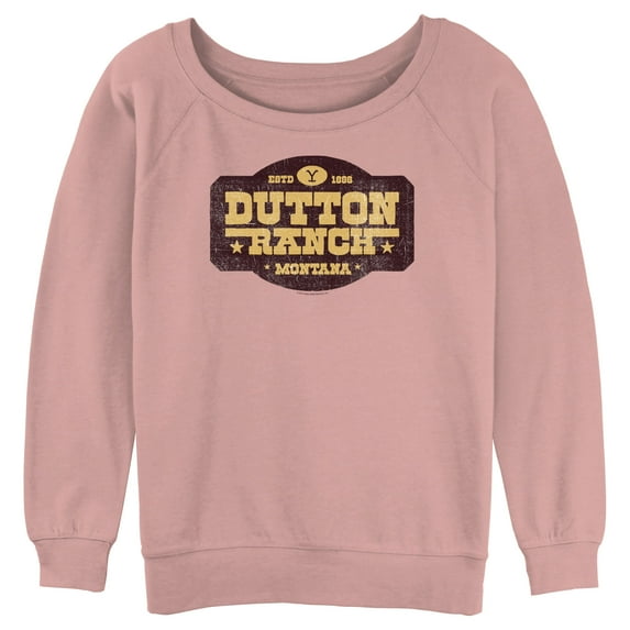 Junior's Yellowstone Distressed Dutton Ranch Montana Est 1886 Logo Sweatshirt