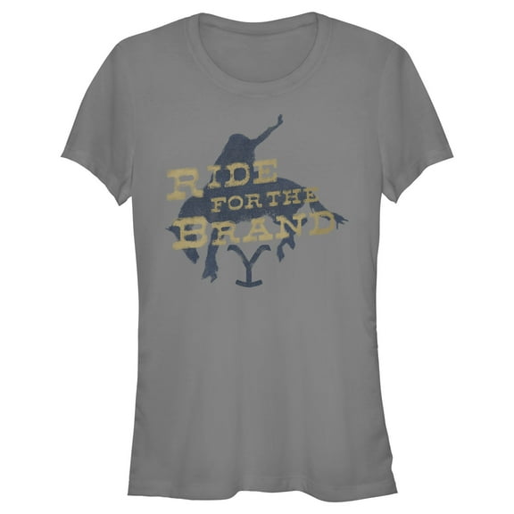 Junior's Yellowstone Distressed Ride for the Brand  Graphic T-Shirt