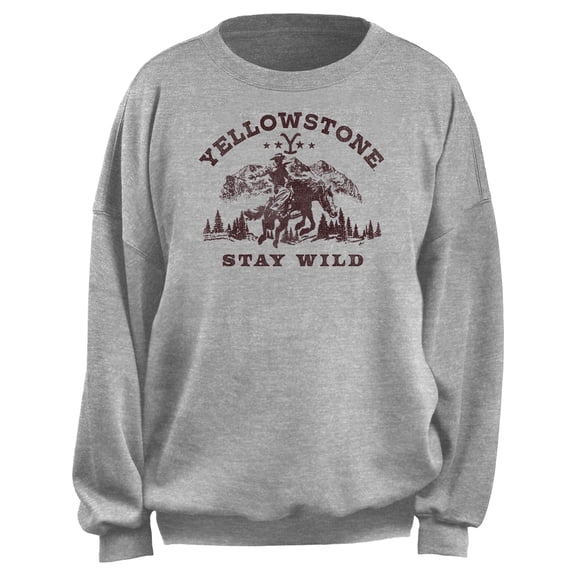 Junior's Yellowstone Distressed Stay Wild Cowboy Sweatshirt