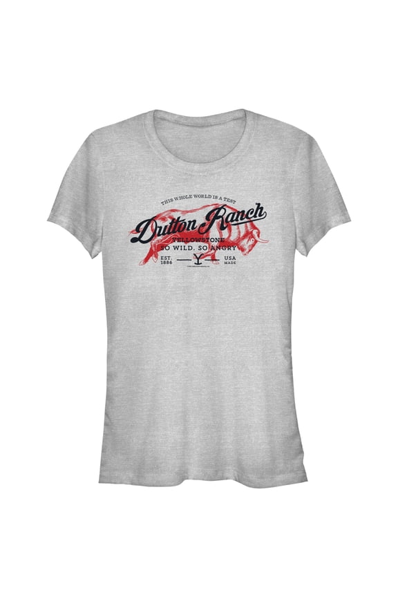 Junior's Yellowstone Dutton Ranch Bull So Wild, So Angry Graphic T-Shirt