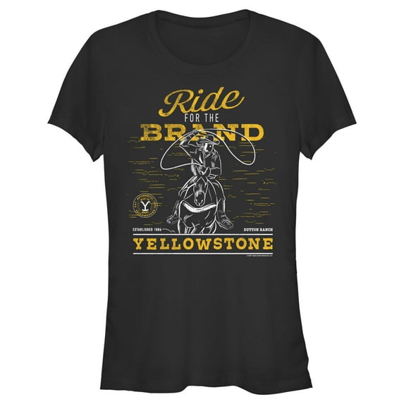 Junior's Yellowstone Dutton Ranch Cowboy Ride For The Brand Graphic T-Shirt