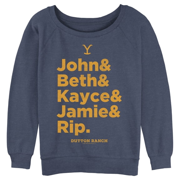 Junior's Yellowstone Dutton Ranch Family Name Line Up Sweatshirt
