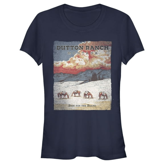 Junior's Yellowstone Dutton Ranch Ride For The Brand Snow Poster  Graphic T-Shirt