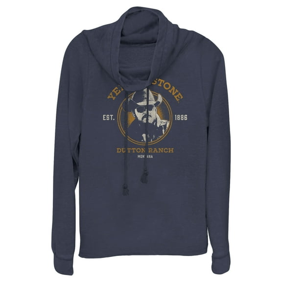 Junior's Yellowstone Est. 1886 John Dutton Portrait  Cowl Neck Sweatshirt