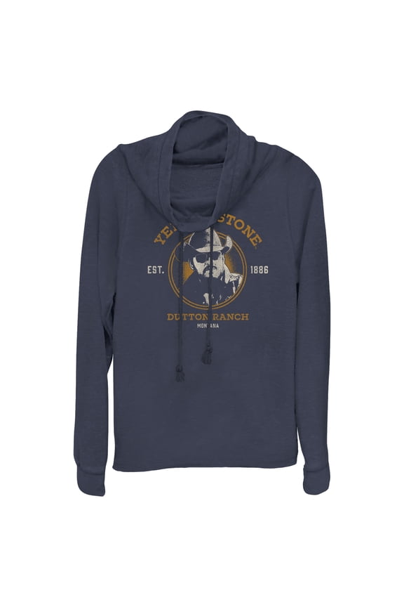 Junior's Yellowstone Est. 1886 John Dutton Portrait Cowl Neck Sweatshirt