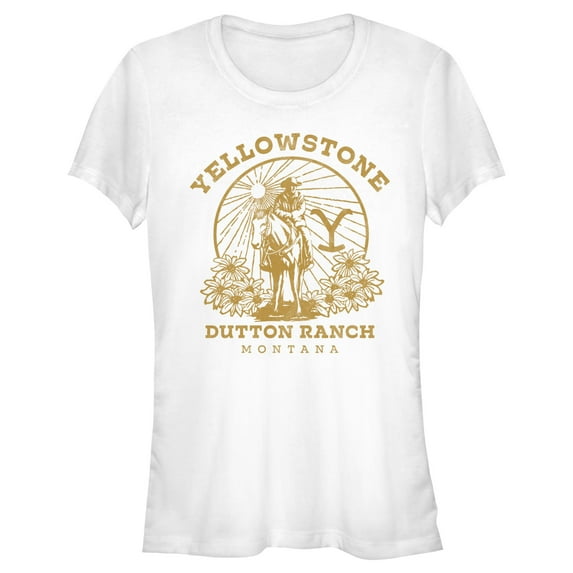 Junior's Yellowstone Floral John Dutton Ranch Montana Graphic T-Shirt