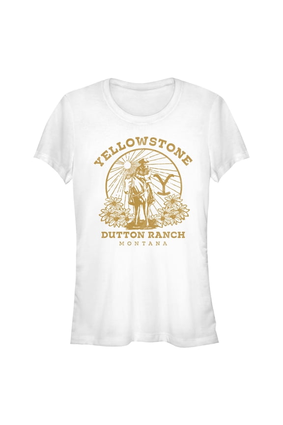 Junior's Yellowstone Floral John Dutton Ranch Montana Graphic T-Shirt