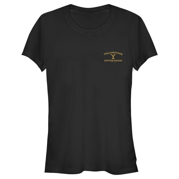 Junior's Yellowstone Small Yellow Pocket Dutton Ranch Brand  Graphic T-Shirt