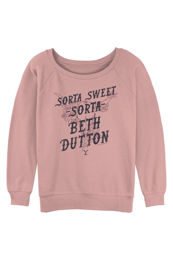 Junior's Yellowstone Sorta Sweet Sorta Beth Dutton Cow Skull Sweatshirt