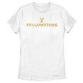 thumbnail image 1 of Junior's Yellowstone White Dutton Ranch Brand Logo Graphic T-Shirt, 1 of 4