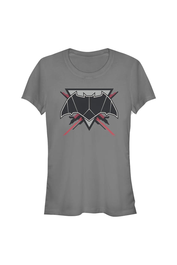 Junior's Zack Snyder Justice League Batman Comic Logo Graphic Tee Charcoal Large