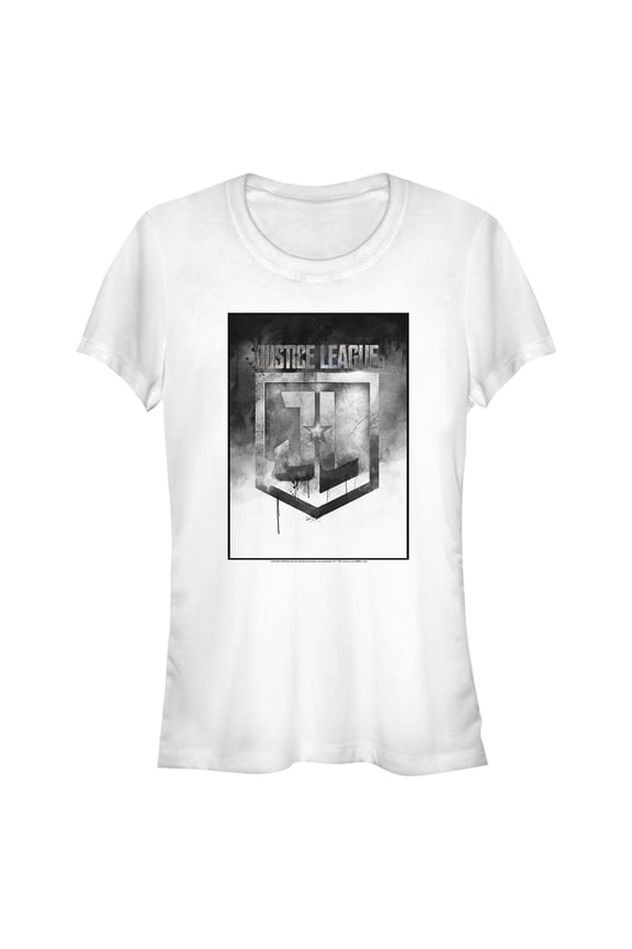 Junior's Zack Snyder Justice League Boxed Badge Logo Graphic Tee White Small