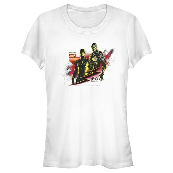 Junior's Zack Snyder Justice League Cyborg and The Flash Star Labs  Graphic Tee White Small