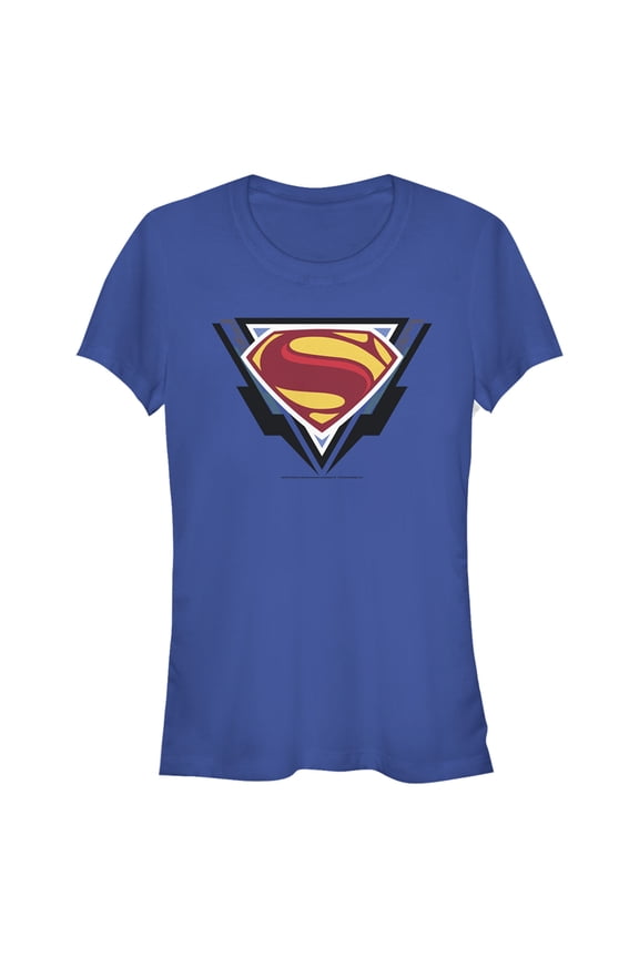 Junior's Zack Snyder Justice League Superman Comic Logo Graphic Tee Royal Blue Small