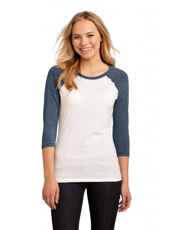 Juniors 50/50 3/4-Sleeve Raglan Tee