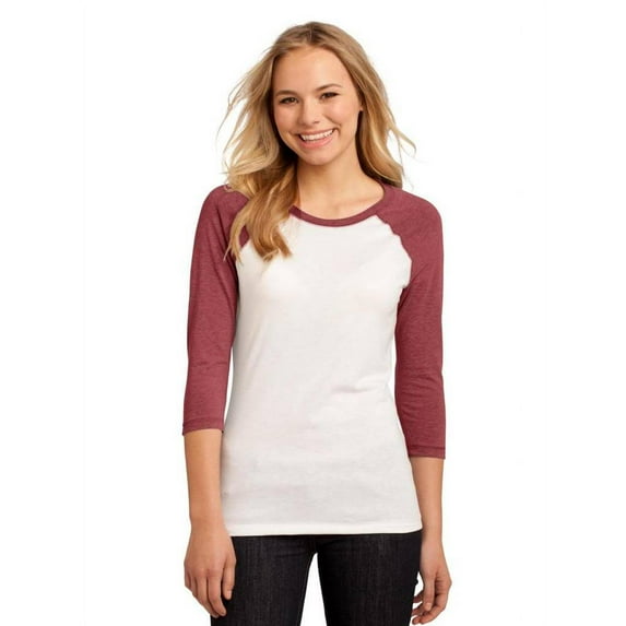 Juniors 50/50 3/4-Sleeve Raglan Tee