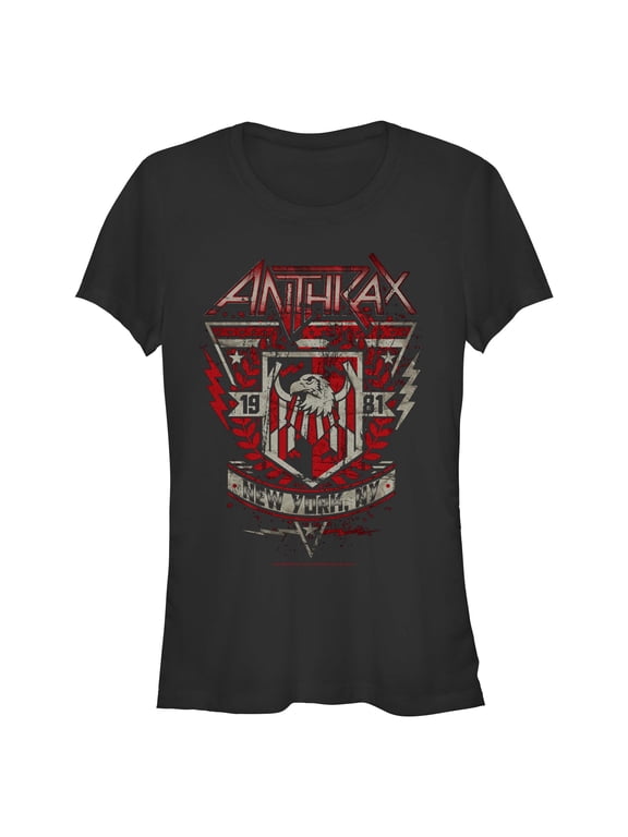Juniors Anthrax Distressed Eagle 1981 T Shirt