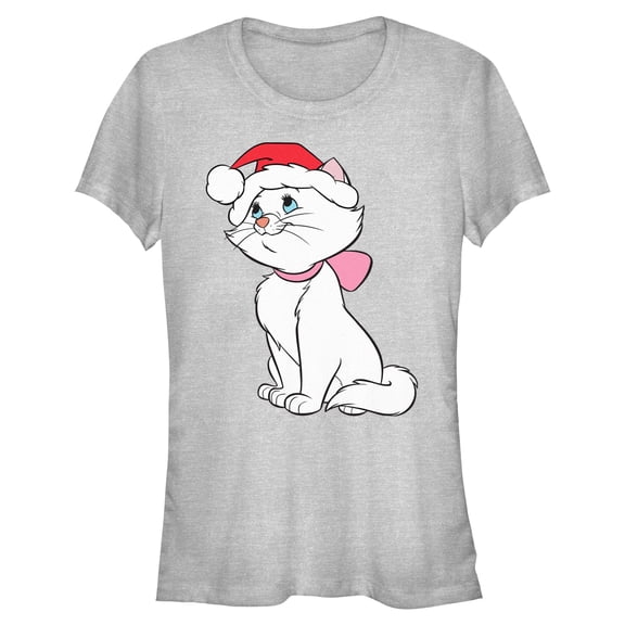 Juniors Aristocats Marie Christmas Santa Hat T Shirt