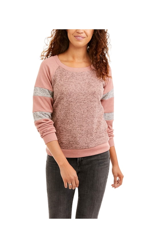 Juniors' Athletic Stripe Crewneck Sweatshirt