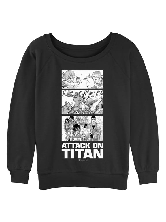 Juniors Attack on Titan Annie vs. Reiner Panels Sweatshirt