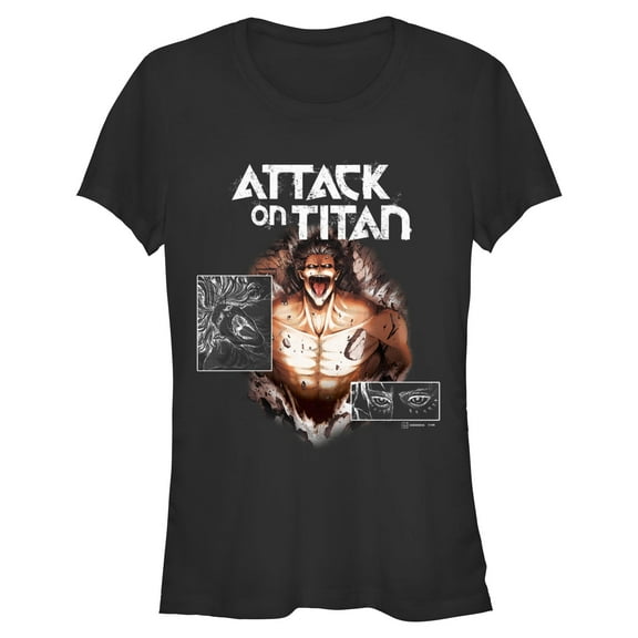 Juniors Attack on Titan Classic Titan Panels T Shirt
