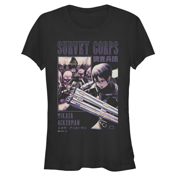 Juniors Attack on Titan Mikasa Survey Corps T Shirt
