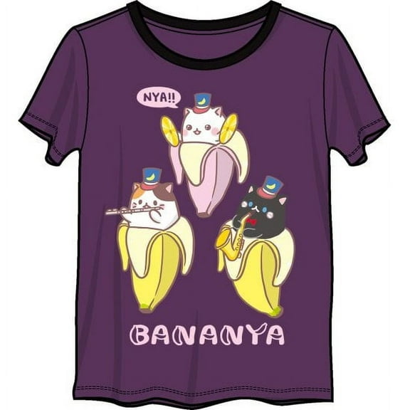 Juniors' Bananya Short-Sleeve Ringer T-Shirt-X-Large