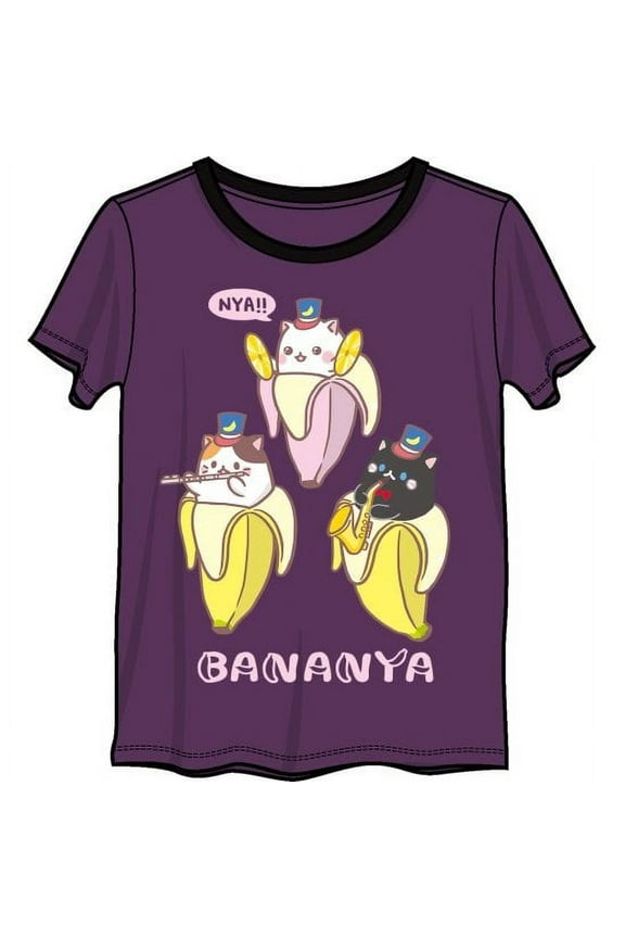 Juniors' Bananya Short-Sleeve Ringer T-Shirt-X-Large