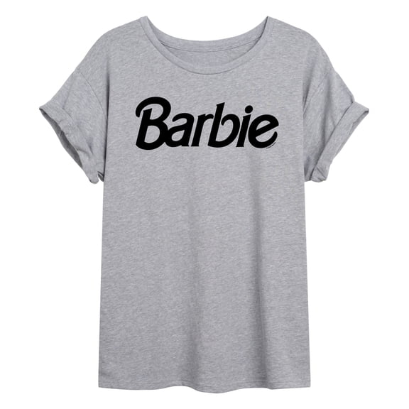 Barbie - Classic Black Logo - Juniors Oversized Graphic T-Shirt