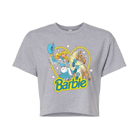 Barbie - Retro Western Comic - Juniors Cropped Graphic T-Shirt