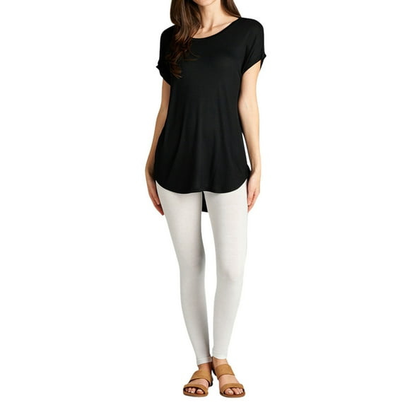 Juniors Basic Full Length Cotton Spandex Leggings