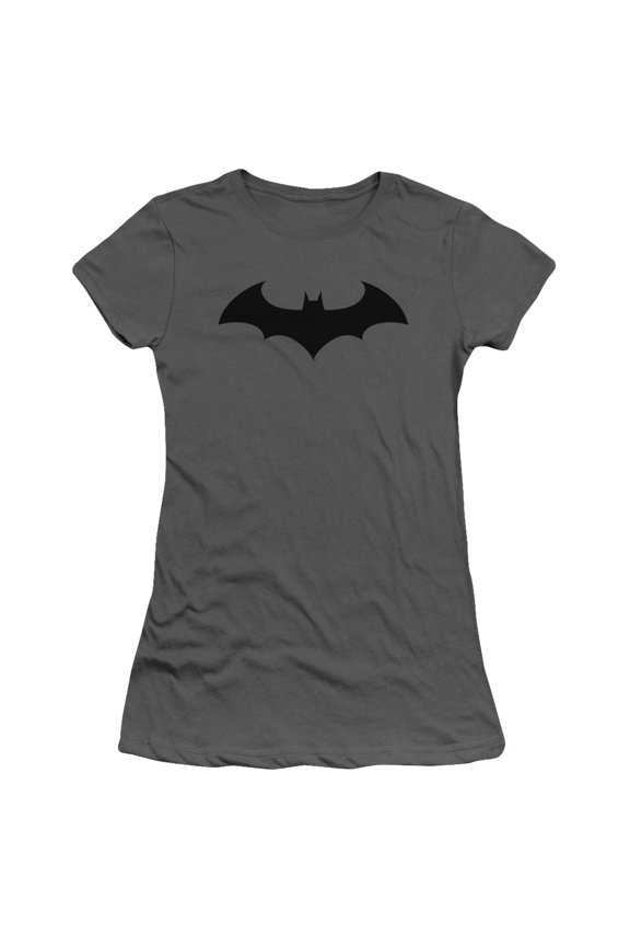 Juniors: Batman-Hush Logo Apparel Womens T-Shirts - Grey