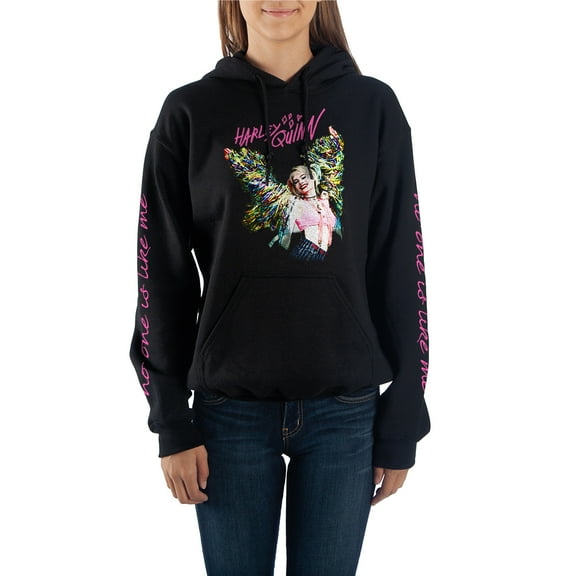 Juniors' Birds of Prey Harley Quinn Hoodie Sweatshirt-XX-Large