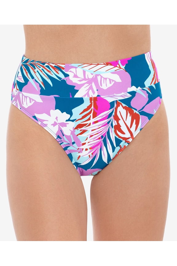 Juniors' Bop to the Trop Printed High-Waist Bikini Bottoms Multi S