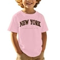 thumbnail image 1 of Juniors Boys Shirts & Tops Letter Print Cute Crew Neck Short Sleeve Loose Casual Sports Comfortable Pullover T-Shirts Daily-Wear,Pink,10-11 Years, 1 of 4