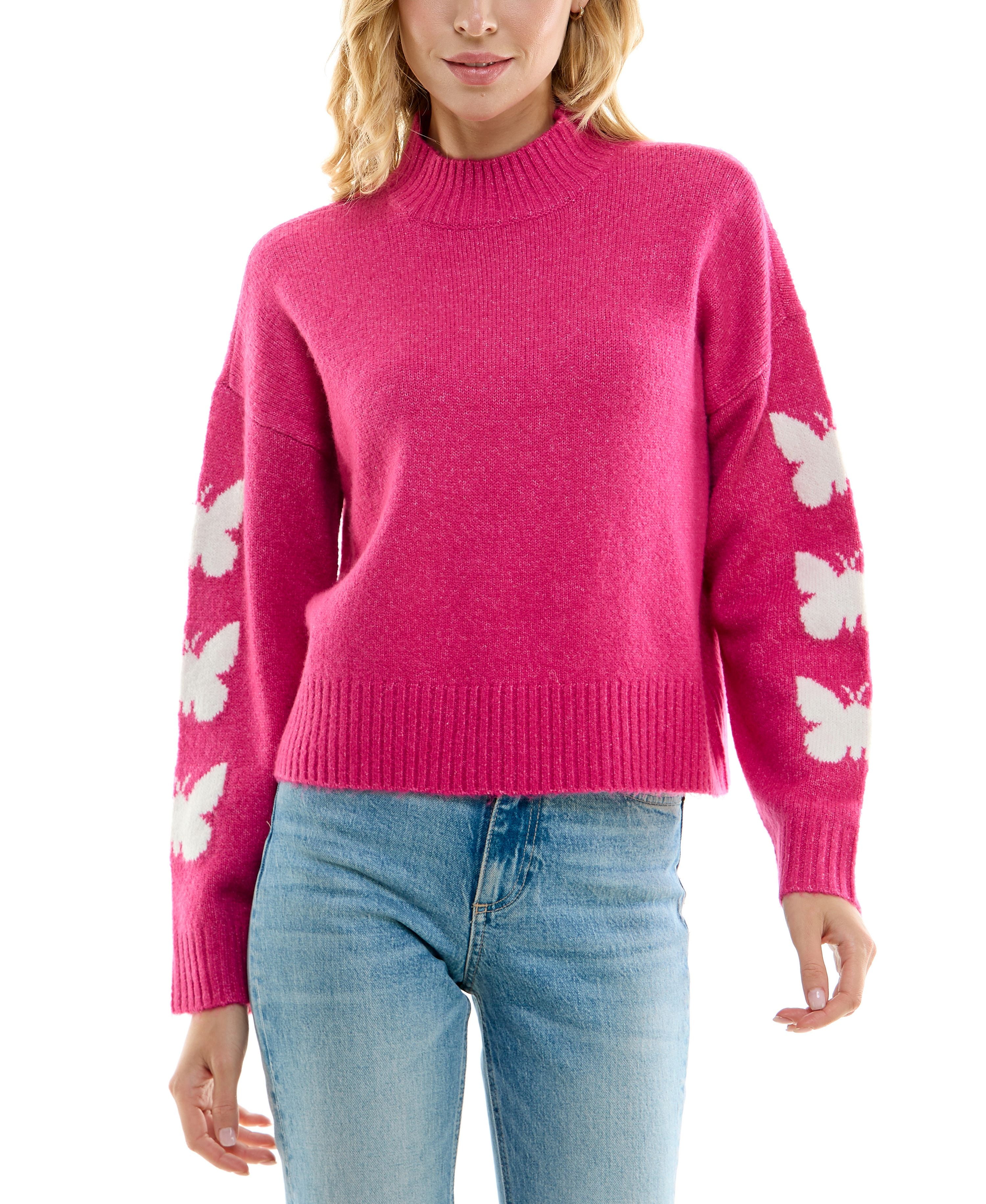 ニット・セーター IONSEOUL Pink Butterfly Sweater Knit 4JH023 Butterfly Sweater