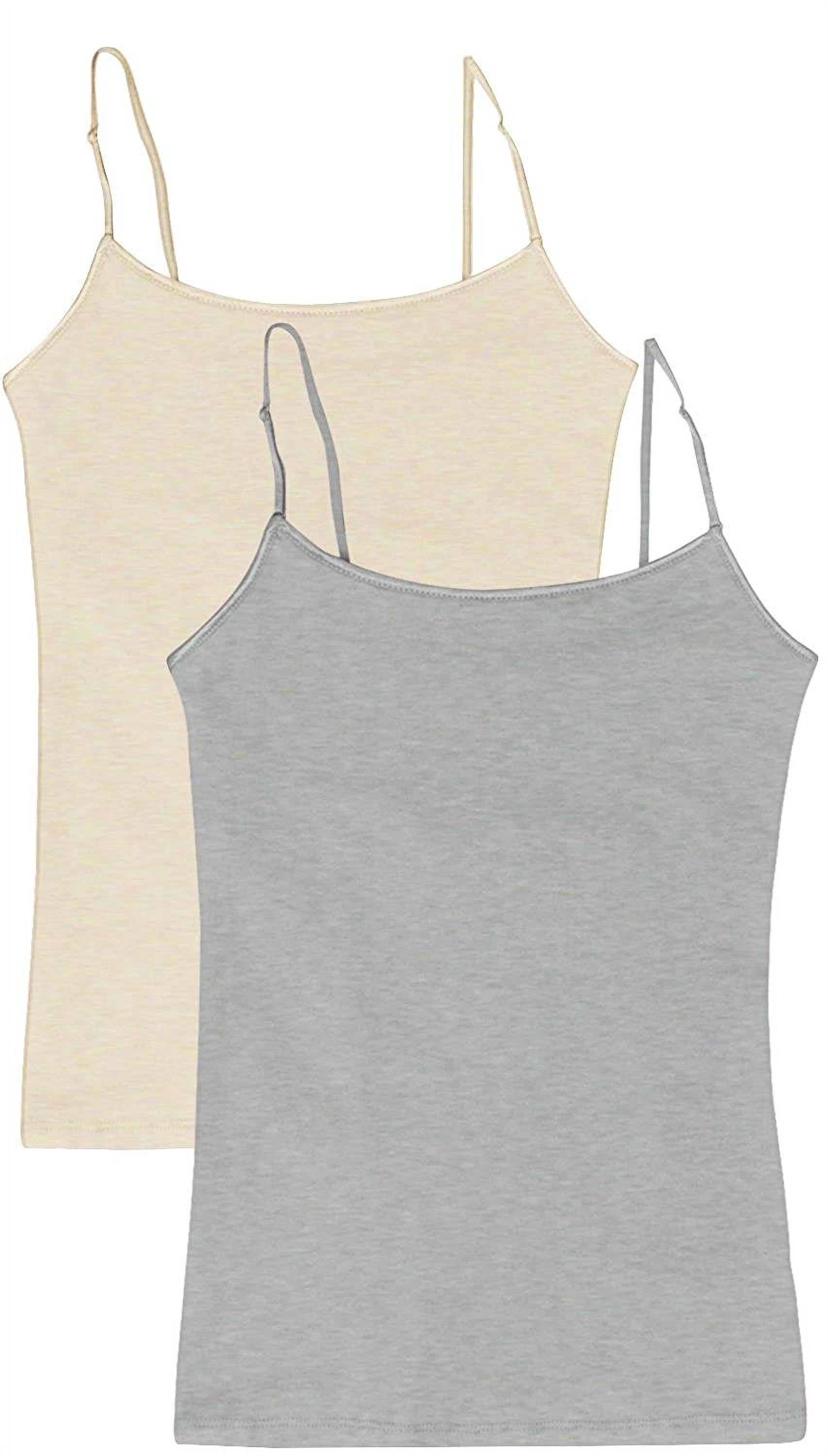 Attraco Women's Cotton Basic Camisoles with Shelf Bra Tank Tops 