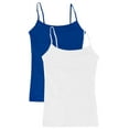 thumbnail image 1 of Juniors' Camisole Built-in Shelf Bra Adjustable Spaghetti Straps Tank Top 2 Pack or 4 Pack, 1 of 3