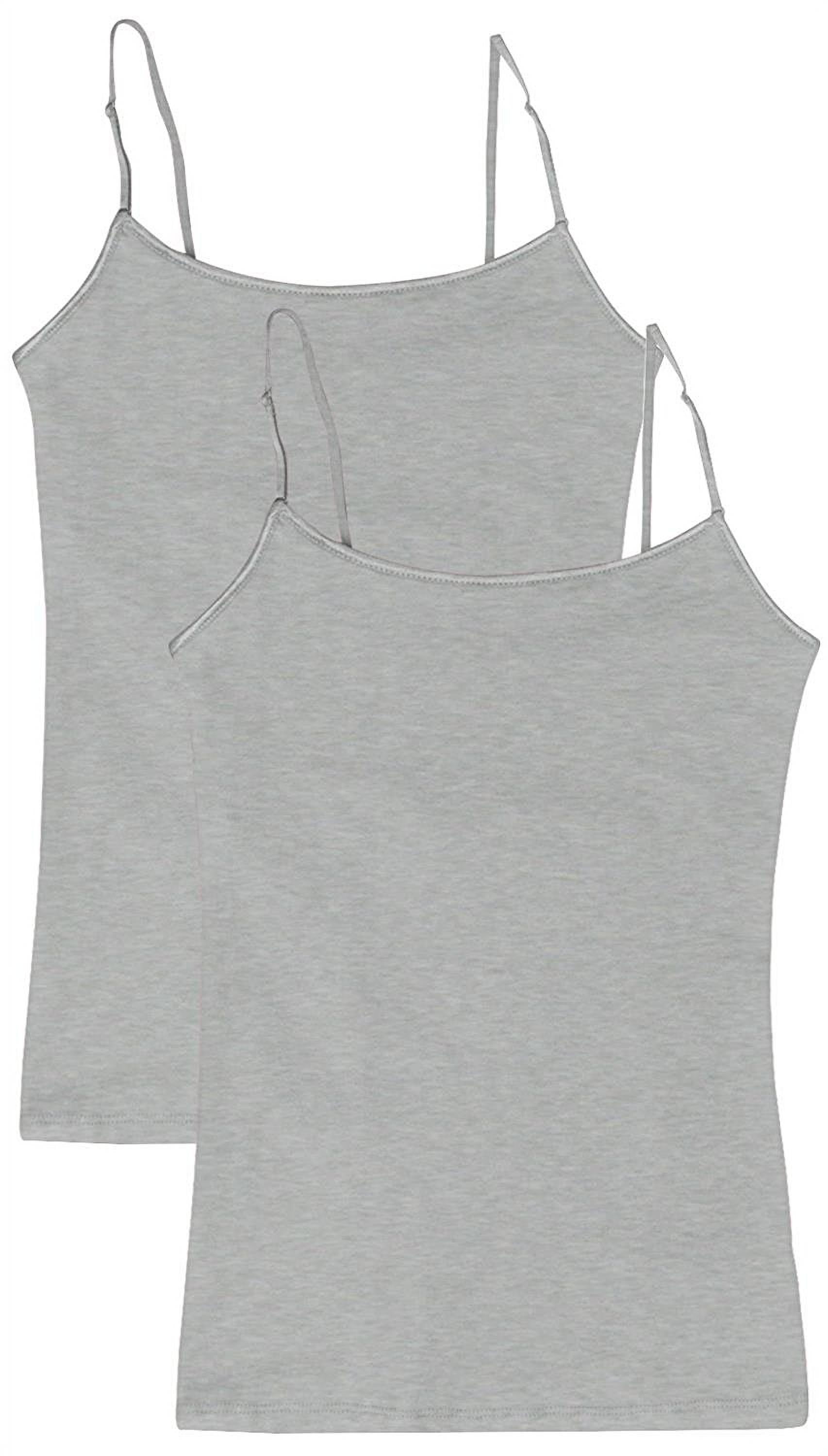 Juniors' Camisole Builtin Shelf Bra Adjustable Spaghetti Straps Tank Top 2 Pack or 4 Pack